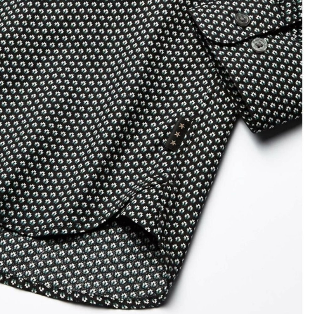 New JOHN VARVATOS Star USA Men's Rodney Geo Patterned Concealed Placket Button S - Picture 5 of 9